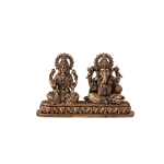 Superfine Ganesh Lakshmi Brass Idol | 3" x 3.75" x 1.5" Divine Murti | 200g Intricate Temple Art | Combined Deities on Single Base | Sacred Gift | Jaipurio